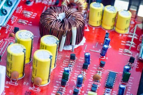 Circuit board lie on a white background. Stock Photos
