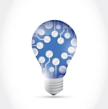 Circuit board light bulb illustration design 스톡 일러스트
