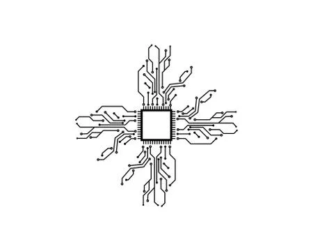 Circuit board line concept design illustration Stock-Illustration