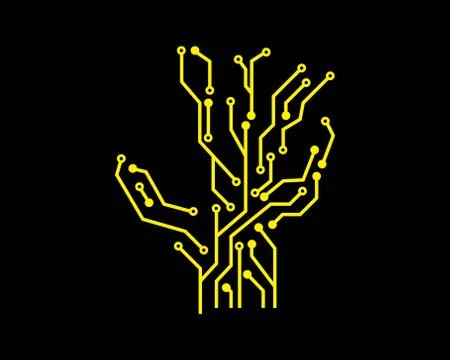 Circuit board line concept design illustration Stock Illustration