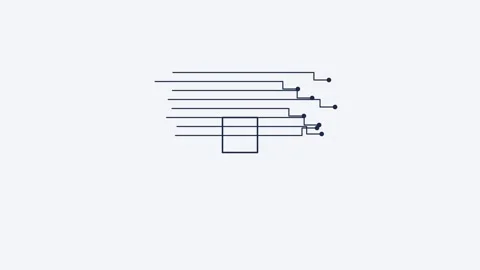 Circuit board line icon with connected traces and nodes, dark ink blue style Stock Footage 342598840