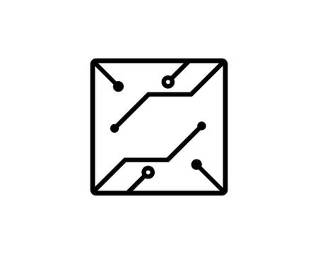 Circuit board line,cpu,chip icon logo illustration vector Stock Illustration