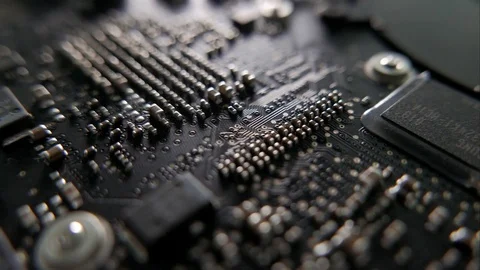 Circuit Board. Macro tracking over a circle board. Tracking in an angle. Stock-Footage 76388275