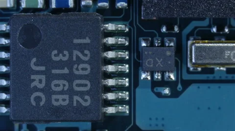 Circuit Board Macro - Video with Technical Background Stock Footage 42637945