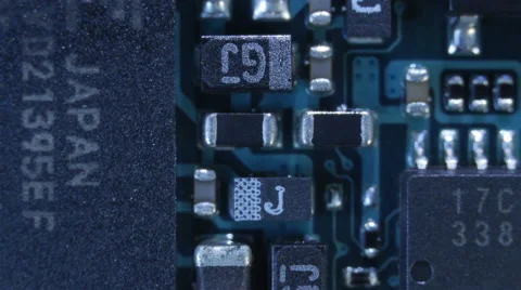 Circuit Board Macro - Video with Technical Background - Microchip Stock Footage 42641014