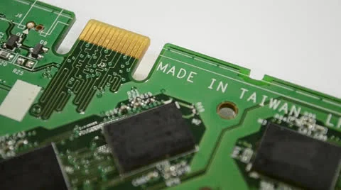 Circuit board made in taiwan Stock Footage 24177267