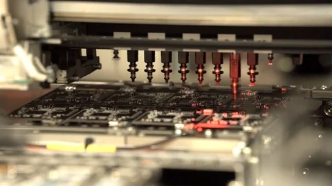 Circuit board making machine manufacturing, robotization, automation 스톡 동영상 123358409