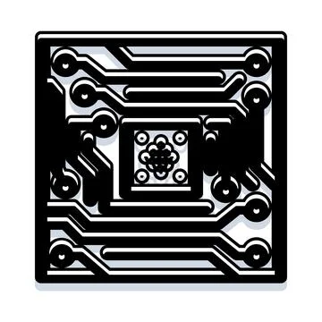 Circuit board microchip connecting data and technology Stock Illustration