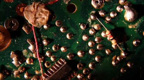 Circuit board microchip resistors Stock Footage 60048052