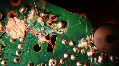 Circuit board microchip resistors Stock Footage 60048115