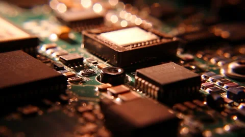 Circuit board microchip resistors Stock Footage 60048318