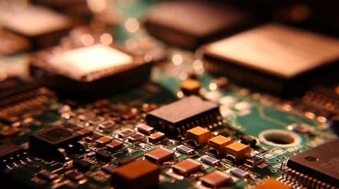 Circuit board microchip resistors Stock Footage 60048333