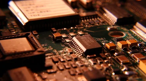 Circuit board microchip resistors Stock Footage 60050926
