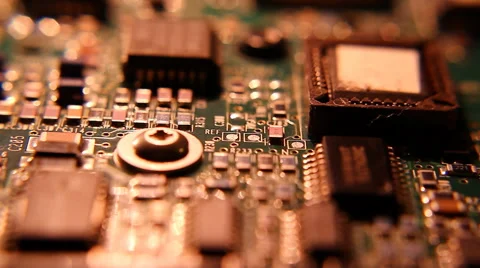 Circuit board microchip resistors Stock Footage 60050936