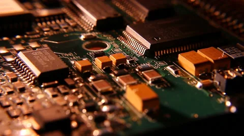 Circuit board microchip resistors Stock Footage 60050938