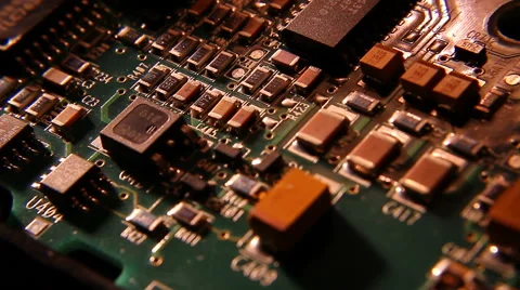 Circuit board microchip resistors Stock Footage 60051031