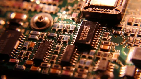 Circuit board microchip resistors Stock Footage 60051075