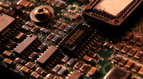 Circuit board microchip resistors Stock Footage 60051083