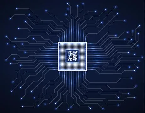 Circuit board. Microprocessor. Microchip. Circuit board. Technology backgro.. Stockillustratie