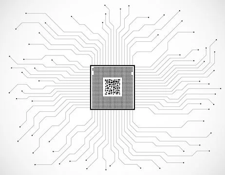 Circuit board. Microprocessor. Microchip. Circuit board. Technology backgro.. Stockillustratie