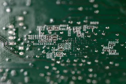 Circuit board on motherboard processor. Circuit board for cpu computing. Ci.. Stock Photos