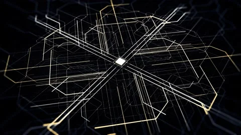 Circuit Board With Moving Electrons Cpu Stock Video Pond5
