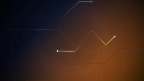 Circuit board network node glowing data pathway seamless loop Stock Footage 344926532