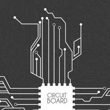 Circuit board over black background vector illustration Stockillustratie