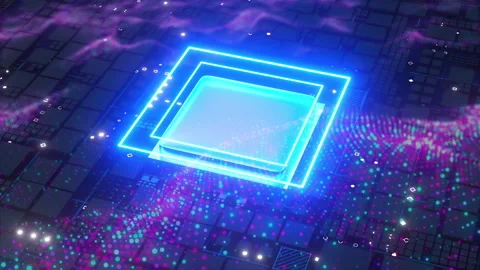 Circuit Board with particles Stock Footage 317016384