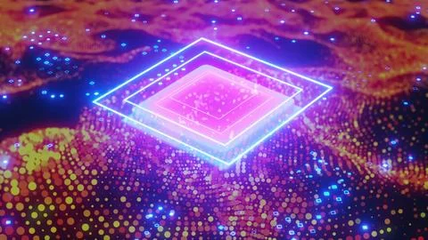 Circuit Board with particles Illustrazione stock