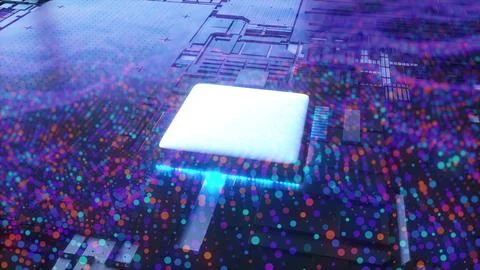 Circuit Board with particles Illustrazione stock