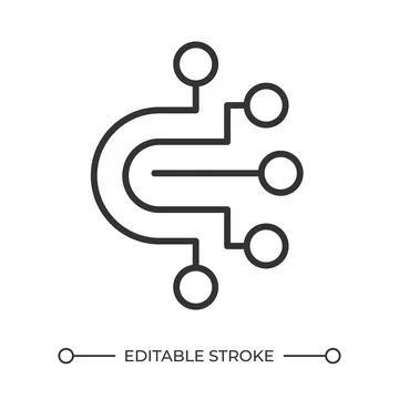 Circuit board path linear icon Stock Illustration