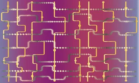 Circuit Board Pathways. Illustrazione stock