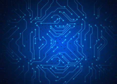 Circuit board pattern, Artificial intelligence of digital human. vector illus Stock Illustration