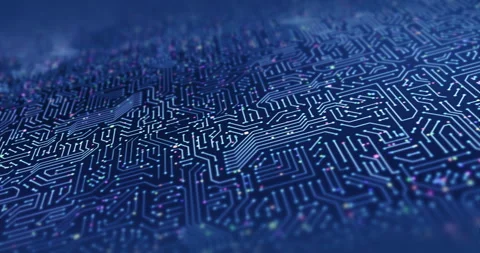 Circuit Board Pattern Close Up. CPU Data Processing. Perfect Loop Stock Footage 140646566