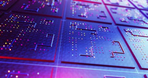 Circuit Board Pattern Close Up. CPU Data Processing. Stock Footage 158406545