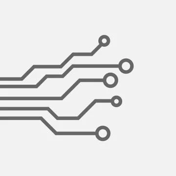 Circuit board pattern dots and lines for technology. Vector illustration. Illustrazione stock