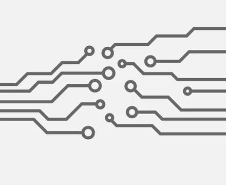 Circuit board pattern dots and lines for technology. Vector illustration. Stock Illustration