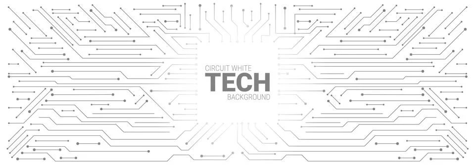 Circuit board pattern with electronic lines, chip Illustrazione stock