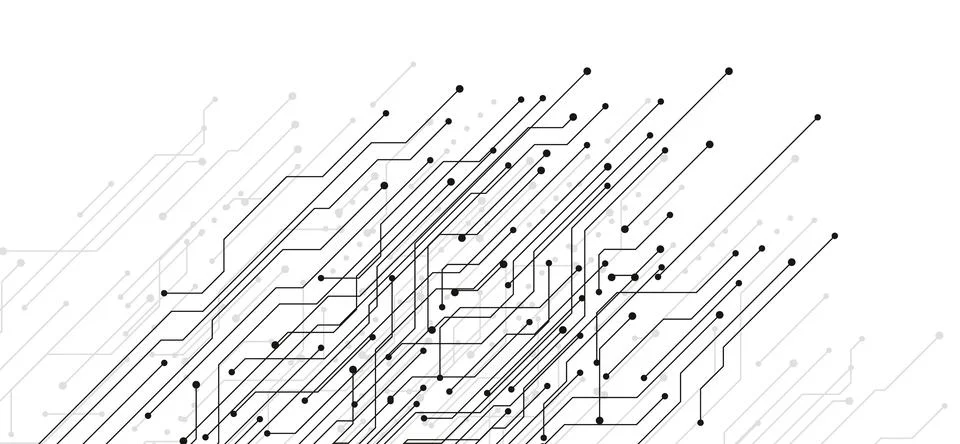 Circuit board pattern, electronic lines background 库存插图