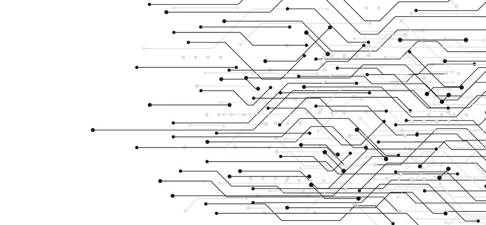 Circuit board pattern, electronic lines background Illustrazione stock