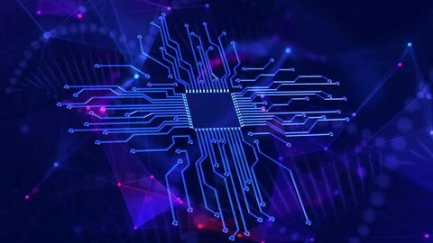 Circuit board with plexus environment Stock Illustration