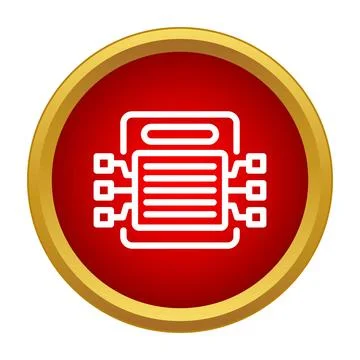 Circuit board processing data microchip icon 库存插图