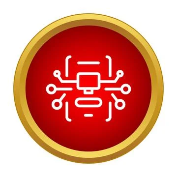 Circuit board processing unit connecting data chip Stock Illustration