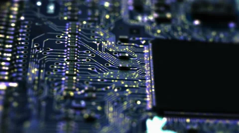 Circuit Board / Processor Chips / Data Streams Stock Footage 63301222