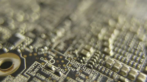Circuit Board / Processor Chips / Data Streams. Stock Footage 154168777