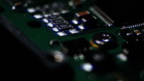 Circuit Board / Processor Chips / Micro Electronics Stock Footage 105143872
