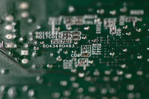 Circuit board with processor hardware. Circuit board in digital background... Stock Photos