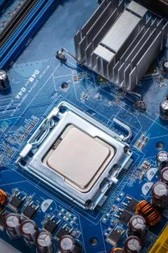 Circuit board with processor Stock Photos