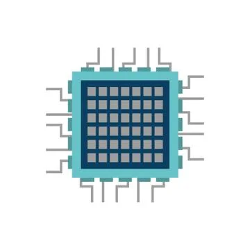 Circuit board protection security system icon Stock Illustration